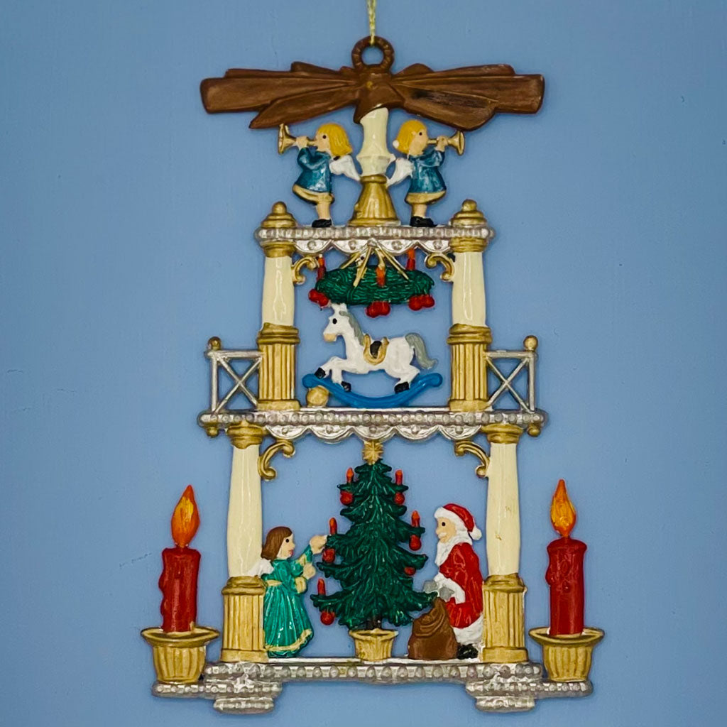 tin jule pyramide ornament til ophæng og dekoration